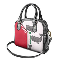 Dominica Flag Shoulder Handbag Tribal Turtle Pattern Red and White with Island Stars Design - Wonder Print Shop