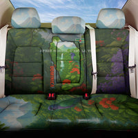 Dominica Nature Back Car Seat Cover Sisserou Parrot and Waterfall Island Map with National Flag Design - Wonder Print Shop