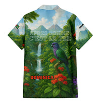 Dominica Nature Family Matching Mermaid Dress and Hawaiian Shirt Sisserou Parrot and Waterfall Island Map with National Flag Design - Wonder Print Shop
