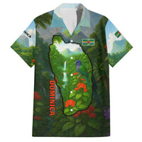 Dominica Nature Family Matching Summer Maxi Dress and Hawaiian Shirt Sisserou Parrot and Waterfall Island Map with National Flag Design - Wonder Print Shop