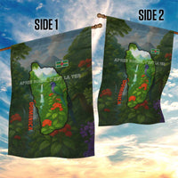 Dominica Nature Garden Flag Sisserou Parrot and Waterfall Island Map with National Flag Design - Wonder Print Shop