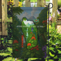 Dominica Nature Garden Flag Sisserou Parrot and Waterfall Island Map with National Flag Design - Wonder Print Shop