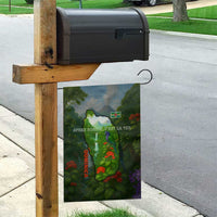 Dominica Nature Garden Flag Sisserou Parrot and Waterfall Island Map with National Flag Design - Wonder Print Shop