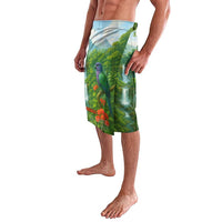 Dominica Nature Lavalava Sisserou Parrot and Waterfall Island Map with National Flag Design - Wonder Print Shop