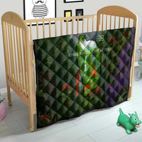 Dominica Nature Quilt Sisserou Parrot and Waterfall Island Map with National Flag Design - Wonder Print Shop