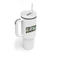 Dominica Nature Tumbler With Handle Sisserou Parrot and Waterfall Island Map with National Flag Design - Wonder Print Shop