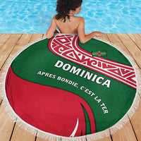 Dominica Beach Blanket with Sisserou Parrot and Tribal Pattern Design - Wonder Print Shop