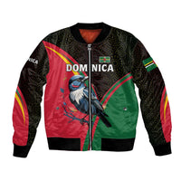 Dominica Bomber Jacket with Sisserou Parrot and Tribal Pattern Design - Wonder Print Shop