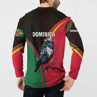 Dominica Button Sweatshirt with Sisserou Parrot and Tribal Pattern Design - Wonder Print Shop