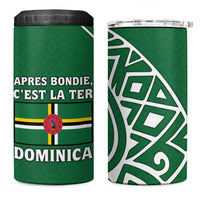 Dominica 4 in 1 Can Cooler Tumbler with Sisserou Parrot and Tribal Pattern Design - Wonder Print Shop