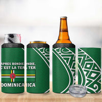 Dominica 4 in 1 Can Cooler Tumbler with Sisserou Parrot and Tribal Pattern Design - Wonder Print Shop