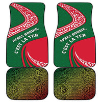 Dominica Car Mats with Sisserou Parrot and Tribal Pattern Design - Wonder Print Shop