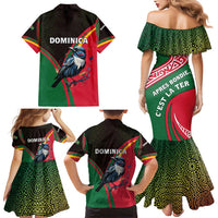 Dominica Family Matching Mermaid Dress and Hawaiian Shirt with Sisserou Parrot and Tribal Pattern Design - Wonder Print Shop