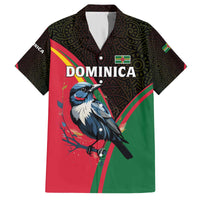 Dominica Family Matching Off The Shoulder Long Sleeve Dress and Hawaiian Shirt with Sisserou Parrot and Tribal Pattern Design - Wonder Print Shop