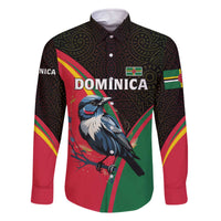 Dominica Family Matching Off The Shoulder Long Sleeve Dress and Hawaiian Shirt with Sisserou Parrot and Tribal Pattern Design - Wonder Print Shop
