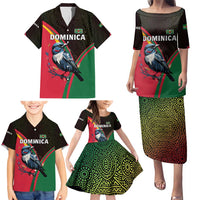 Dominica Family Matching Puletasi and Hawaiian Shirt with Sisserou Parrot and Tribal Pattern Design - Wonder Print Shop