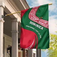 Dominica Garden Flag with Sisserou Parrot and Tribal Pattern Design - Wonder Print Shop