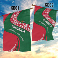 Dominica Garden Flag with Sisserou Parrot and Tribal Pattern Design - Wonder Print Shop