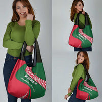 Dominica Grocery Bag with Sisserou Parrot and Tribal Pattern Design - Wonder Print Shop