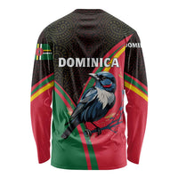 Dominica Long Sleeve Shirt with Sisserou Parrot and Tribal Pattern Design - Wonder Print Shop