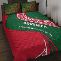 Dominica Quilt Bed Set with Sisserou Parrot and Tribal Pattern Design - Wonder Print Shop