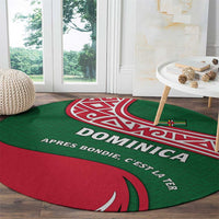 Dominica Round Carpet with Sisserou Parrot and Tribal Pattern Design - Wonder Print Shop