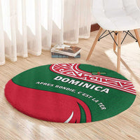 Dominica Round Carpet with Sisserou Parrot and Tribal Pattern Design - Wonder Print Shop