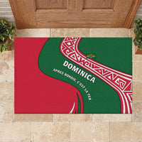 Dominica Rubber Doormat with Sisserou Parrot and Tribal Pattern Design - Wonder Print Shop