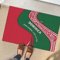 Dominica Rubber Doormat with Sisserou Parrot and Tribal Pattern Design - Wonder Print Shop