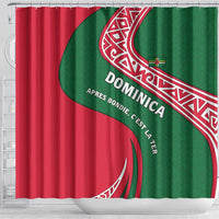 Dominica Shower Curtain with Sisserou Parrot and Tribal Pattern Design - Wonder Print Shop