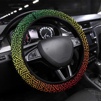 Dominica Steering Wheel Cover with Sisserou Parrot and Tribal Pattern Design - Wonder Print Shop