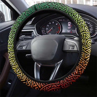 Dominica Steering Wheel Cover with Sisserou Parrot and Tribal Pattern Design - Wonder Print Shop