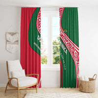 Dominica Window Curtain with Sisserou Parrot and Tribal Pattern Design - Wonder Print Shop