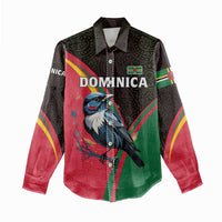 Dominica Women Casual Shirt with Sisserou Parrot and Tribal Pattern Design - Wonder Print Shop
