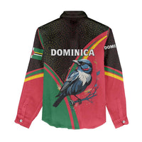 Dominica Women Casual Shirt with Sisserou Parrot and Tribal Pattern Design - Wonder Print Shop