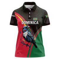Dominica Women Polo Shirt with Sisserou Parrot and Tribal Pattern Design - Wonder Print Shop