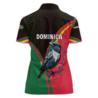Dominica Women Polo Shirt with Sisserou Parrot and Tribal Pattern Design - Wonder Print Shop
