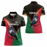 Dominica Women Polo Shirt with Sisserou Parrot and Tribal Pattern Design - Wonder Print Shop