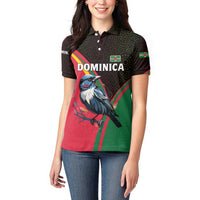 Dominica Women Polo Shirt with Sisserou Parrot and Tribal Pattern Design - Wonder Print Shop