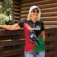 Dominica Women Polo Shirt with Sisserou Parrot and Tribal Pattern Design - Wonder Print Shop