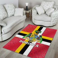 Dominica Flag Area Rug Red Yellow and Black with Coat of Arms and National Motto Design - Wonder Print Shop