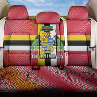 Dominica Flag Back Car Seat Cover Red Yellow and Black with Coat of Arms and National Motto Design - Wonder Print Shop