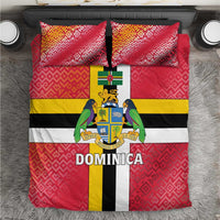 Dominica Flag Bedding Set Red Yellow and Black with Coat of Arms and National Motto Design - Wonder Print Shop