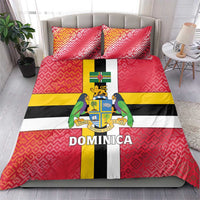 Dominica Flag Bedding Set Red Yellow and Black with Coat of Arms and National Motto Design - Wonder Print Shop