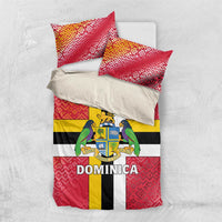 Dominica Flag Bedding Set Red Yellow and Black with Coat of Arms and National Motto Design - Wonder Print Shop
