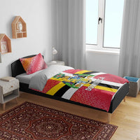 Dominica Flag Bedding Set Red Yellow and Black with Coat of Arms and National Motto Design - Wonder Print Shop