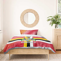 Dominica Flag Bedding Set Red Yellow and Black with Coat of Arms and National Motto Design - Wonder Print Shop