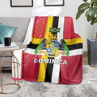 Dominica Flag Blanket Red Yellow and Black with Coat of Arms and National Motto Design - Wonder Print Shop