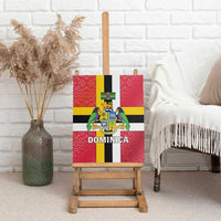 Dominica Flag Canvas Wall Art Red Yellow and Black with Coat of Arms and National Motto Design - Wonder Print Shop