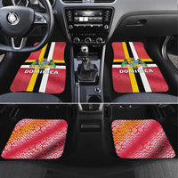 Dominica Flag Car Mats Red Yellow and Black with Coat of Arms and National Motto Design - Wonder Print Shop